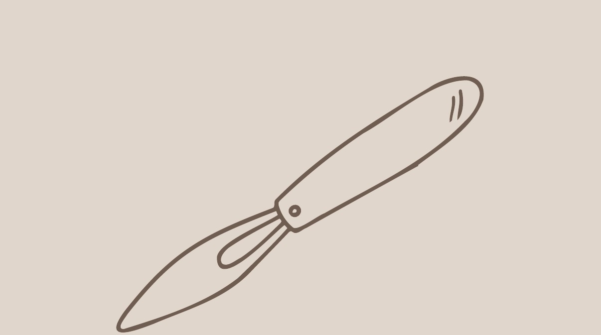 Pottery trimming tool illustration